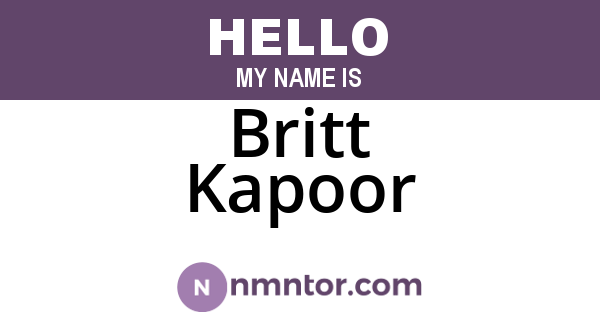 Britt Kapoor