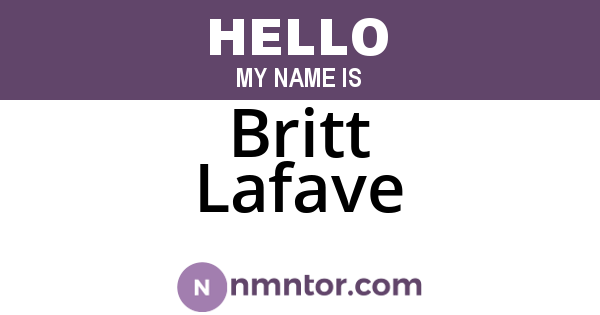 Britt Lafave