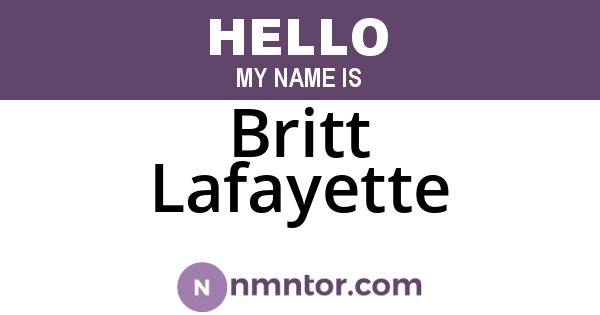 Britt Lafayette