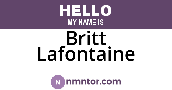 Britt Lafontaine
