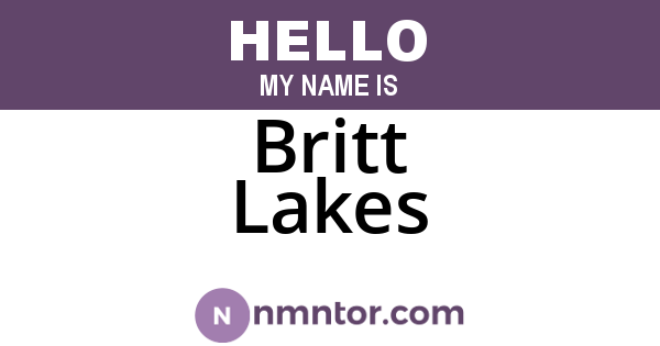 Britt Lakes