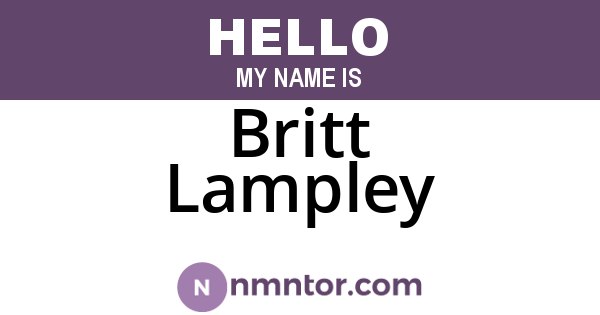 Britt Lampley