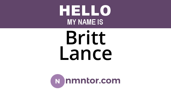 Britt Lance