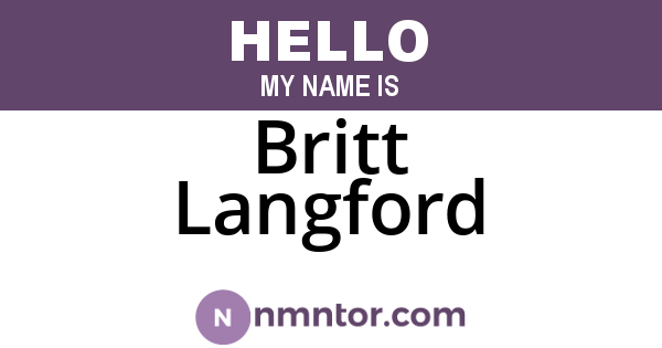 Britt Langford