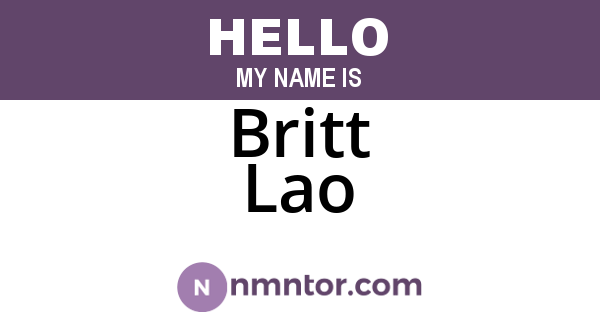 Britt Lao