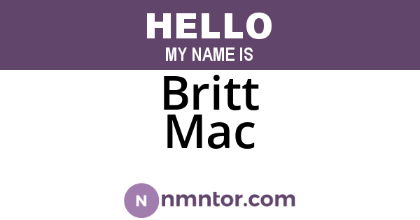 Britt Mac