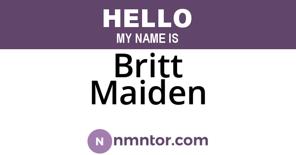 Britt Maiden