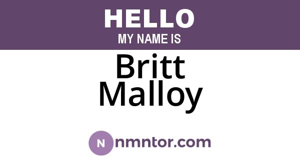 Britt Malloy