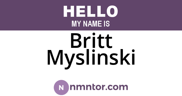 Britt Myslinski