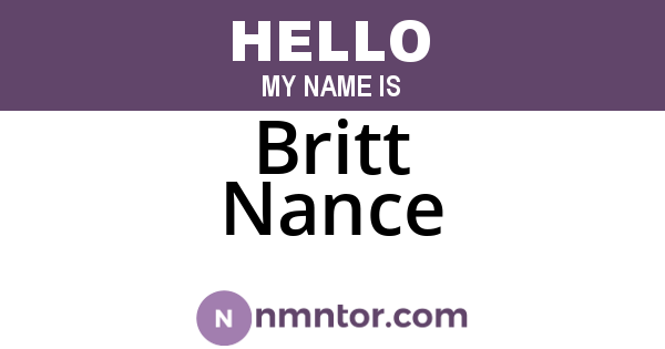 Britt Nance