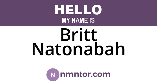 Britt Natonabah