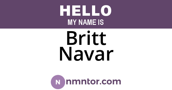 Britt Navar