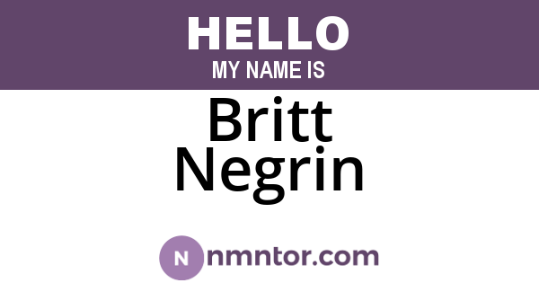 Britt Negrin