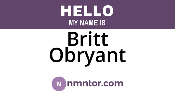 Britt Obryant