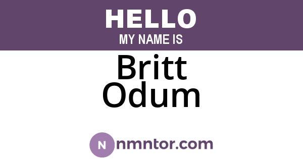 Britt Odum