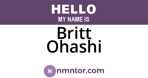 Britt Ohashi