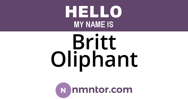 Britt Oliphant