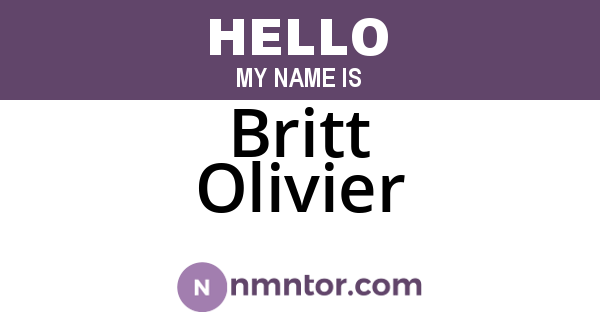 Britt Olivier