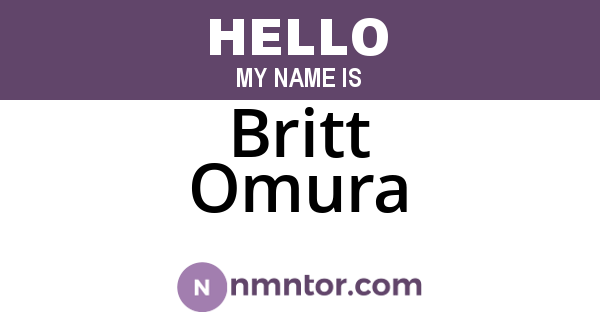 Britt Omura