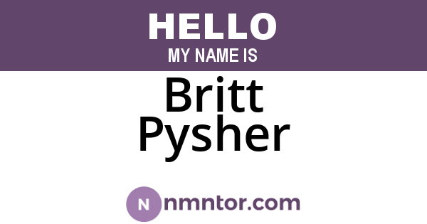 Britt Pysher