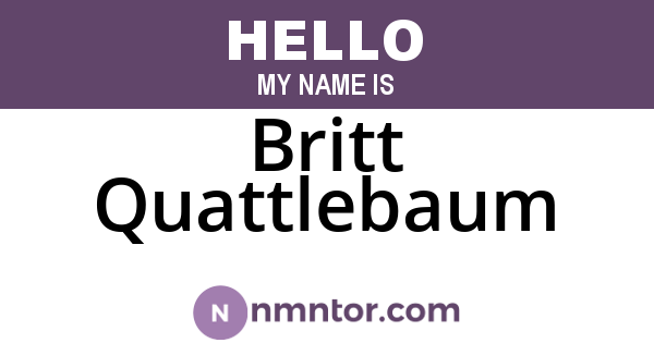 Britt Quattlebaum