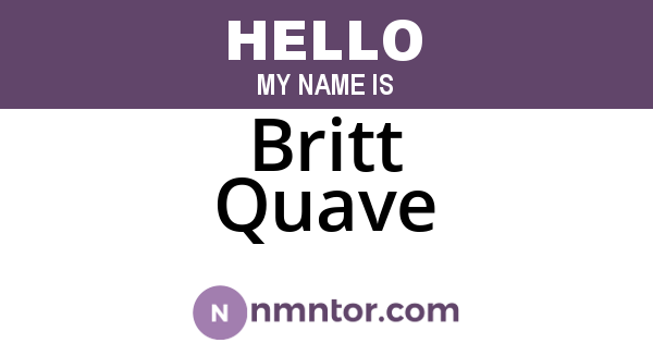 Britt Quave