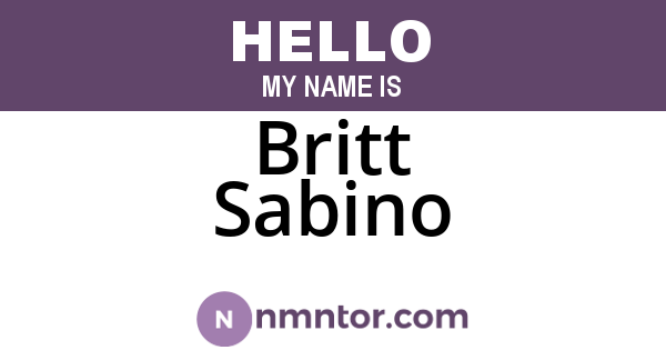 Britt Sabino