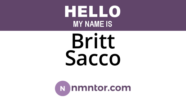 Britt Sacco
