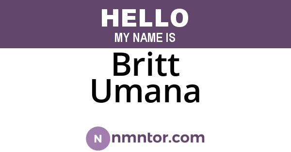 Britt Umana