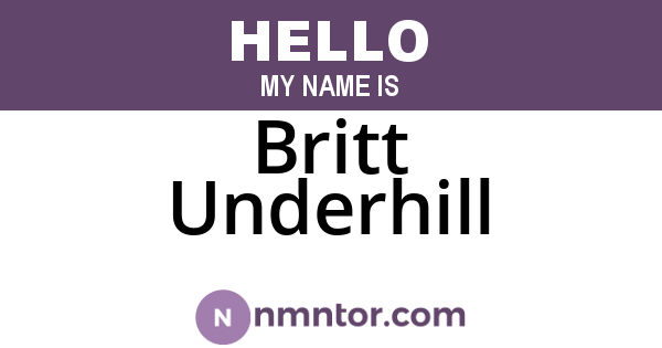 Britt Underhill