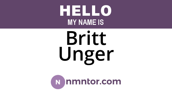 Britt Unger