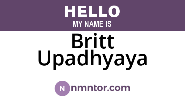 Britt Upadhyaya