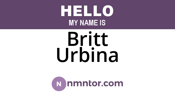 Britt Urbina