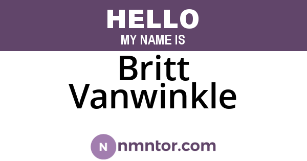 Britt Vanwinkle