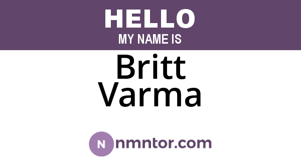 Britt Varma
