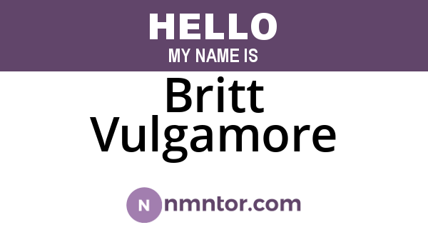 Britt Vulgamore