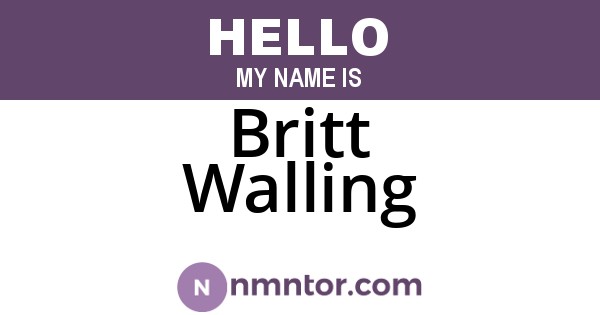 Britt Walling