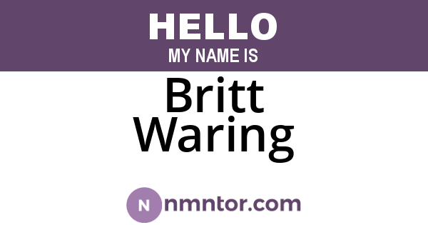 Britt Waring
