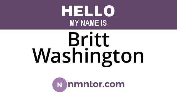 Britt Washington
