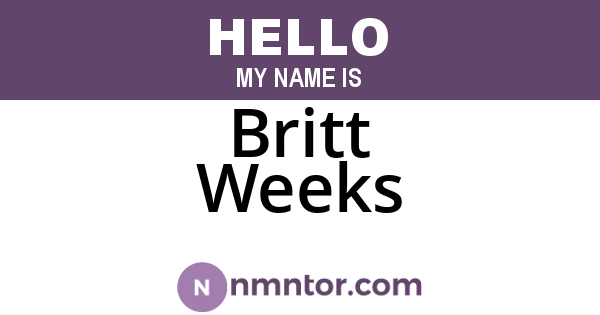 Britt Weeks