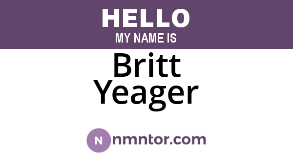 Britt Yeager