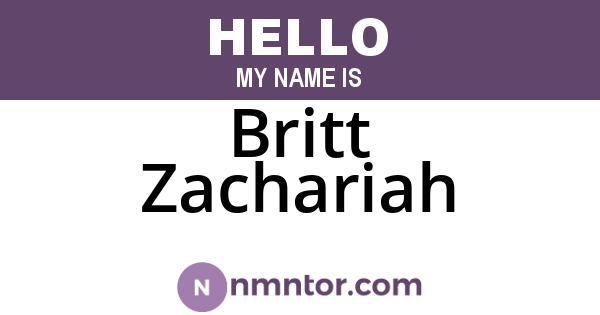 Britt Zachariah