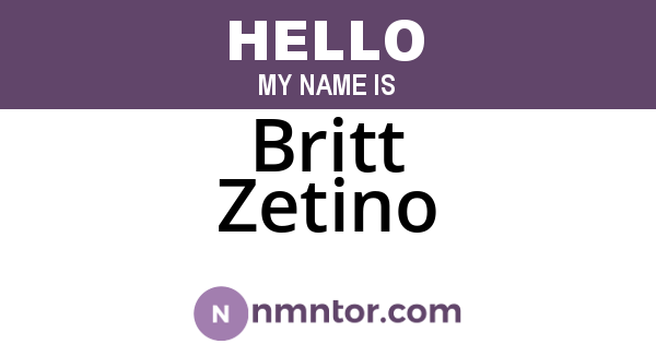 Britt Zetino