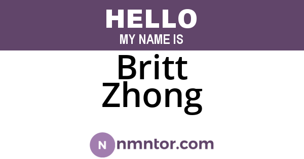 Britt Zhong
