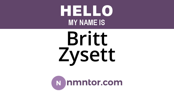 Britt Zysett