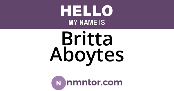 Britta Aboytes