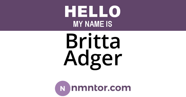 Britta Adger