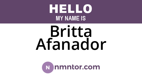 Britta Afanador