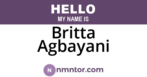 Britta Agbayani