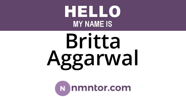 Britta Aggarwal